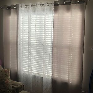 Grey and Sheer Curtain’s